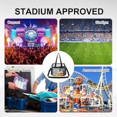 Clear Bag for Stadium Events, 12x6x12 Transparent Stadium Messenger Bag Black