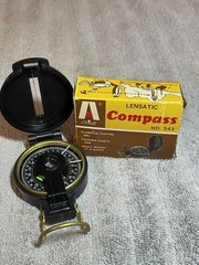 Vtg. Lensatic Engineers Compass #342 with Original Box, Clean