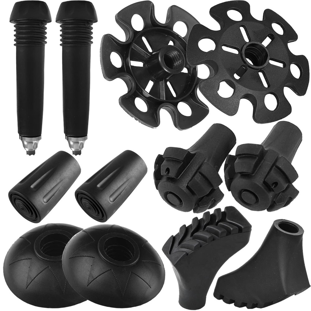 6 PCS Hiking Pole Walking Stick Rubber Tips Replacement Protectors 11mm Hole