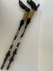New – TrailBuddy Trekking Poles Black Aluminum – Cork Handle – 105 to 135cm