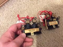 Lot of 2 Lassen Volcanic National Park California Christmas Tree Ornaments Bears