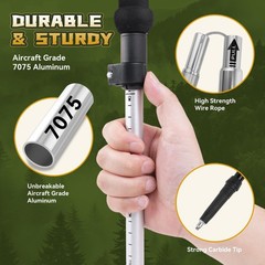 Single Collapsible Trekking Pole – Lightweight Aluminum Hiking Stick for Men,…