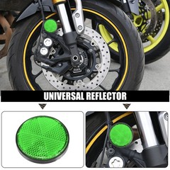 X AUTOHAUX 8 Pcs Round Stick-on Safety Spoke Reflective Self 2.20″, Green