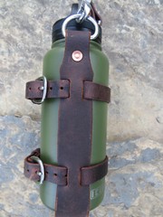 Full grain veg tanned Leather blanket harness & Bottle carrier handmade