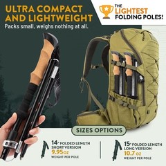 Adjustable Foldable Hiking Poles—Lightweight Trekking Sticks (120cm)
