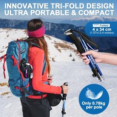 Covacure Trekking Poles Collapsible Hiking Poles – 2 Pack Aluminum Alloy 7075…