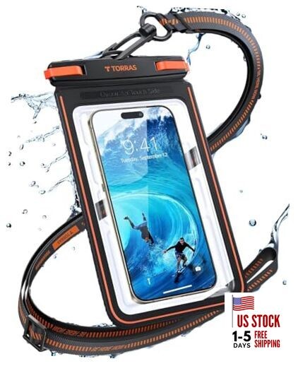 IPX8 Waterproof Phone Pouch Floating, Underwater Screen 7.0 INCH 1 Pack-Black