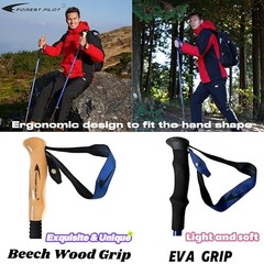 Trekking Poles – Lightweight 7075 Aluminum with Flip Lock & All EVAGrip-Red