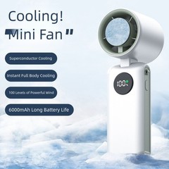 Rechargeable Handheld Turbo Fan 6000Mah USB Adjustable 135 Degree for Travel