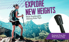 Walking Stick Tips – Pack of 6 Replacement Rubber Cane Tips Fit Most Trekking &