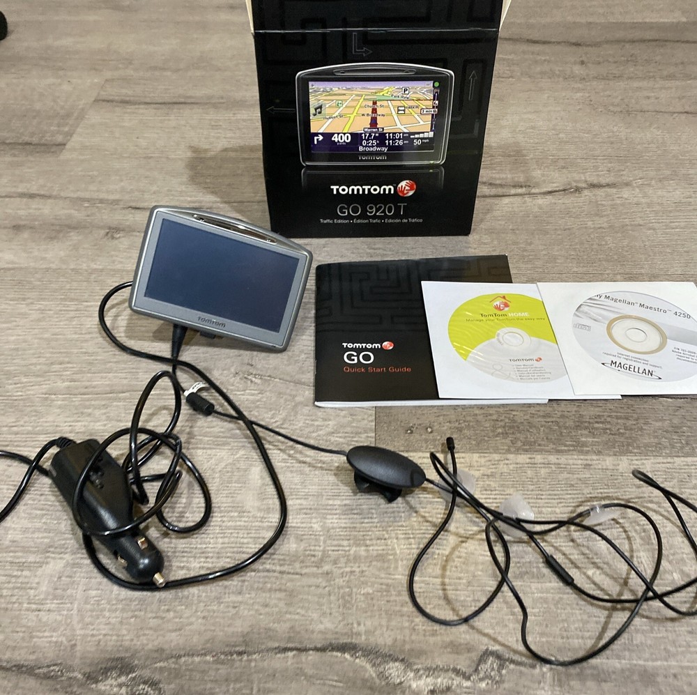 TomTom Portable GPS Navigator GO 920-T with Car Charge, Box, Instructions Only