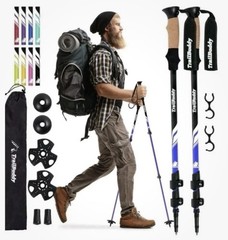TRAIL BUDDY Ultrastrong Collapsable Adjustable Trekking Hiking Poles Black& Blue