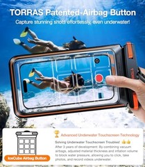 IPX8 Waterproof Phone Pouch Floating, Underwater Screen 7.0 INCH 1 Pack-Black