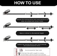 Aluminum Alloy Retractable Trekking Pole for Hiking, 1 Pair