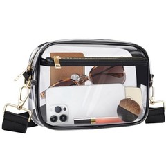 Clear Bag Stadium Approved, Clear Crossbody Bag Purses for women for Black