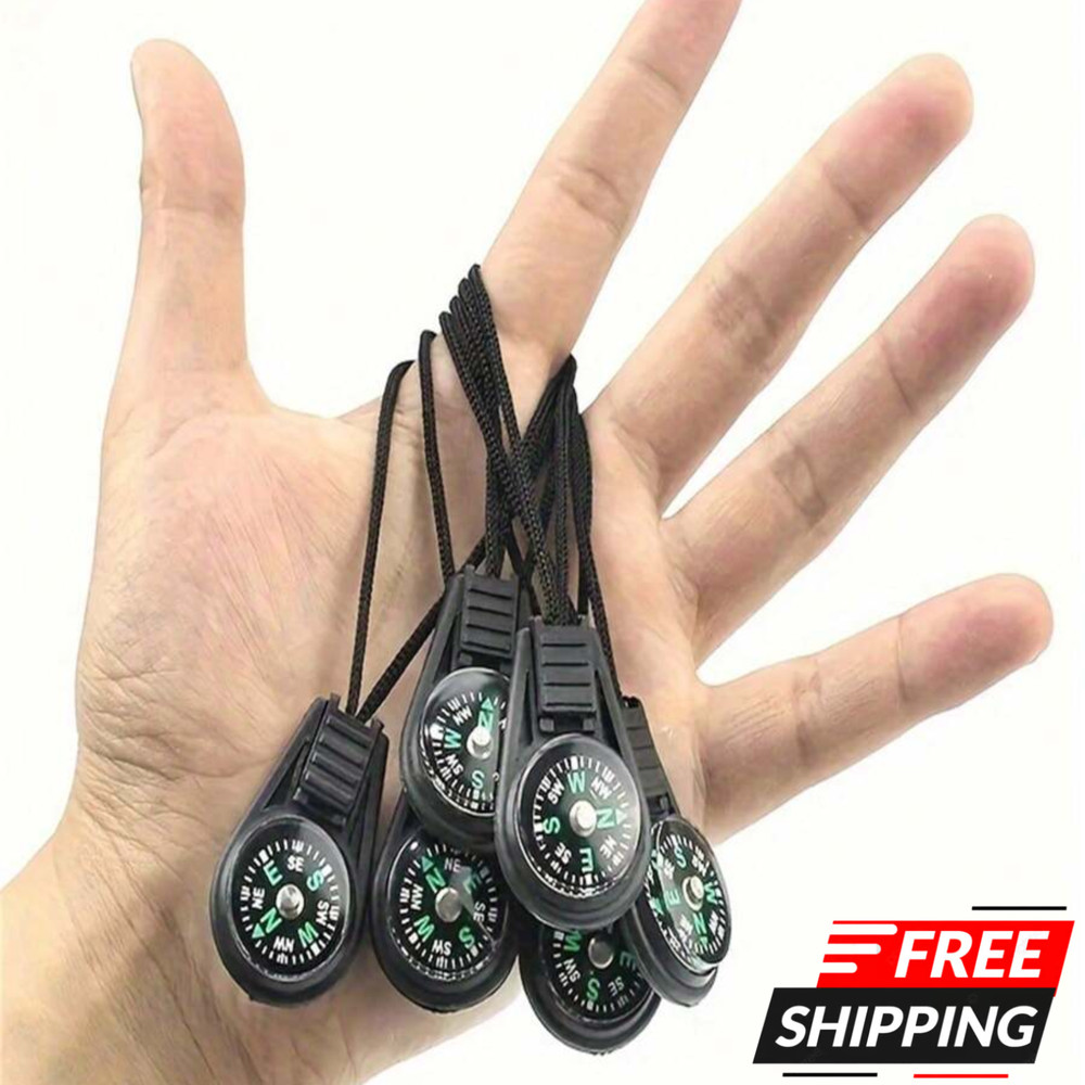 Mini Portable Pocket Compass with Lanyard Waterproof Hiking Survival Compass