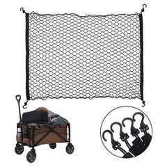Utility Cart Net 92x74cm Elastic Nylon Mesh with 4 Hooks for Camping Garden