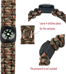 Hard Shell Liquid Filled Button Compass Set for Survival Watch Band Paracord Bra