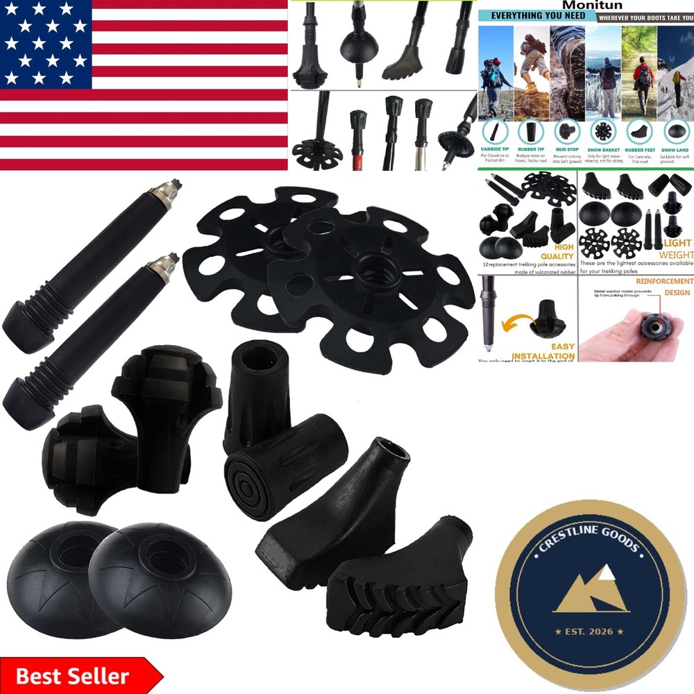 Universal Rubber Trekking Pole Tips – Protect and Enhance Stability Anywhere