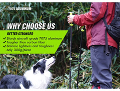 Premium Nordic Walking Poles: Telescopic Alpenstock – Lightweight , Comfort Grip