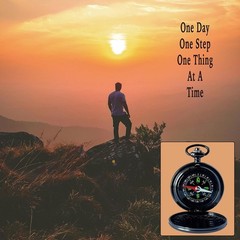 Inspirational Sobriety Gifts for Men – Pocket Compass & Token, Recovery Gift for