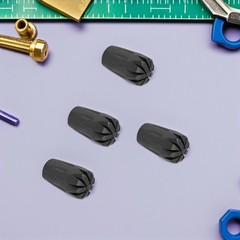 8Pcs Black Rubber Trekking Cane Protectors with Metal Gasket for Hiking Poles