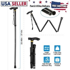 Folding Hiking Walking Stick Adjustable Trekking Pole Travel Cane for Men Women