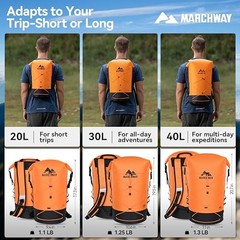 Floating Roll Top Dry Bag, Flexible Lightweight TPU Waterproof 20L Orange