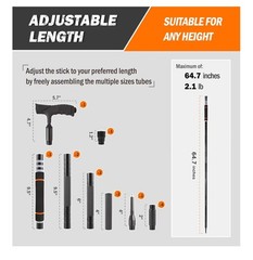 Trekking Poles Aluminum 1 Pair Black