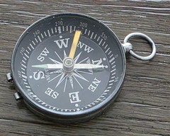 Vintage YCM Japanese Chrome Pocket Compass Black Luminous Dial – Tested