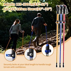 Collapsible Trekking Poles,2 Pack 7075 Aluminum Foldable Lightweight Professi…