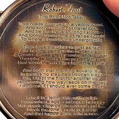 2.5″ Robert Frost Poem Compass with Handmade Leather Carry Case Free Rustic V…