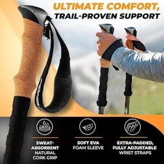 Bastones de trekking de fibra de carbono: bastones de senderismo plegables.neuvo