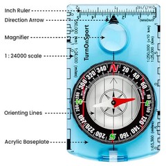 TurnOnSport Orienteering Compass Advanced Scout Compass for Hiking, Camping,…