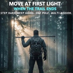 Aluminum Tactical Hiking Stick, 8-Section Adjustable Walking Staff with Acces…
