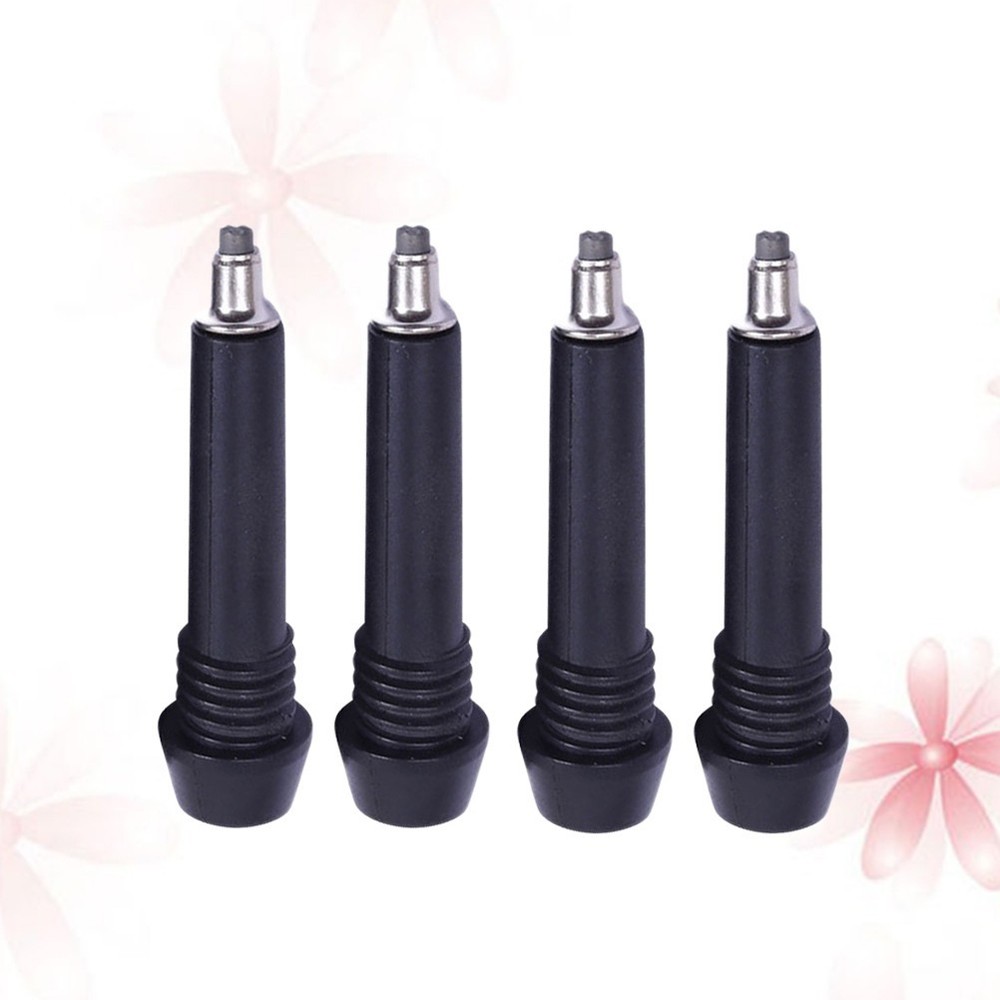 4Pcs Durable Tungsten Steel Trekking Pole Tips for Hiking and Climbing Black