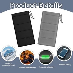 2 Pack Thermal Phone Case 7.48×4.13in Cellphone Pouches Warm Phone Black, Gray