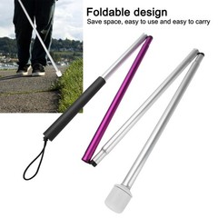 Folding Foldable Reflective Cane Crutch Portable Anti Shock Guide Walking Stick