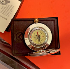 DALVEY Scotland Classic Pocket Compass Mirror Finish Stainless w/ Box and papers