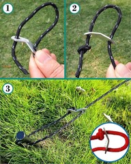 10 Pack Silver Aluminum Double Hole Guyline Rope Tensioners Camping Set