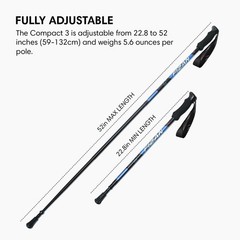 3 Trekking Poles – 5.6 oz Ultralight, Backpacking, Thru Hiking Poles, Adjusta…