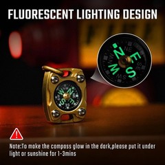 Mini Titanium/Brass Compass, Waterproof Pocket Compass for Hiking & Survival,…