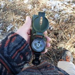 Lensatic Compass – Traditional Phosphorescent Military Style with Nylon Carry Po