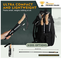 Folding Trekking Poles 2-pc Ultra Compact Hiking Poles for Men & Women New