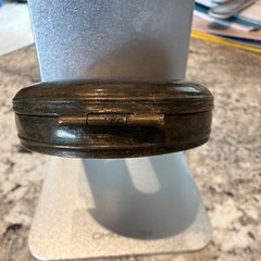 Vintage Round Brass Metal Pocket Compass w/ Lid, Direction Dial for Hiking