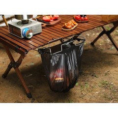 Camping Picnic Trash Bag Holder Stainless Steel Tabletop Foldable 25.5x5x32cm