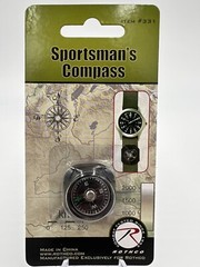 1″ Slide on Watch Wrist Band Strap Compass Outdoor Waterproof Survival Gadget