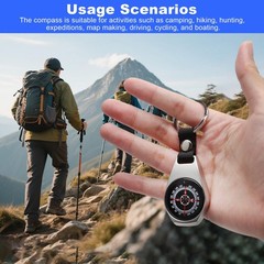 Compass Keychain Aluminum Compass with Snap Hook Waterproof Tr…