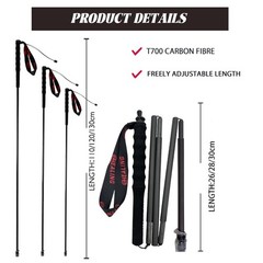 Carbon Fiber Trekking Pole, Folding Walking Stick – Ultralight Walking Stick …