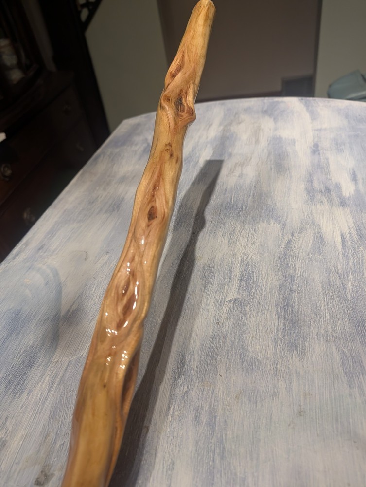 50″ – Hand Carved Diamond Willow – Finished with apoxy – Hiking / Walking Stick